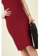 YAKA GARNİLİ ELBİSE – BORDO